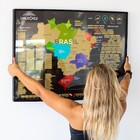 Mapa Do Brasil De Raspar 88x66 Cm | Unlocked | Com Moldura +